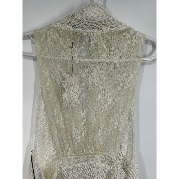 NWT BCBGMAXAZRIA  Knitted Crochet FESTIVAL SLEEVELESS VEST LARGE - Picture 7 of 7